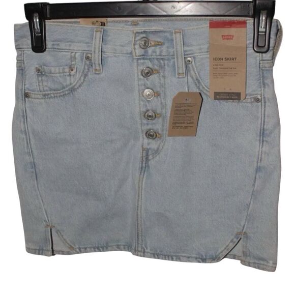 Levi’s NWT Twisted Icon Mini Demin Skirt in Mister Twister Blue Size 29 - Picture 7 of 9